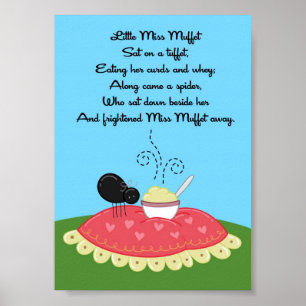 Pôster 5x7 Menina Muffet Rhyme Kids Room Wall Art
