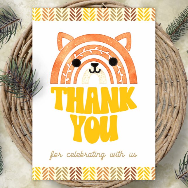Poster 5x7 Obrigado Boho Woodland Fox Birday (Criador carregado)