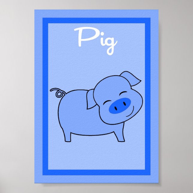 Pôster 5X7 Pig Barn Yard Boys Wall Art (Frente)