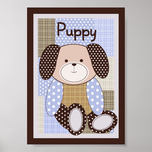 Pôster 5x7 "Puppy" Graham Crackers Baby Bedding Wall Art (Frente)