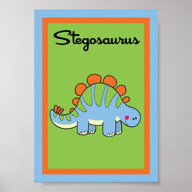Pôster 5X7 Stegossauro Dinossauros Wall Art (Frente)