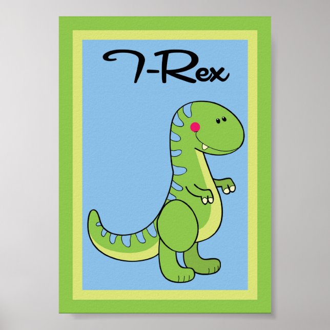 Poster 5X7 T-Rex Dinossauros Wall Art (Frente)