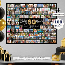 60º Aniversário 108 Fotos Preto Dourado Saúde Para