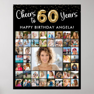 Poster 60º aniversário 45 Foto Colagem Alegre a Anos