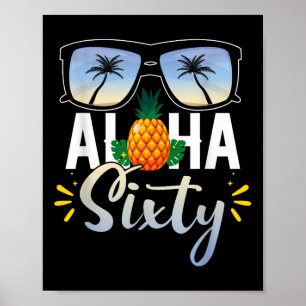 Poster 60º aniversário Aloha Sessenta Férias Tropicais de