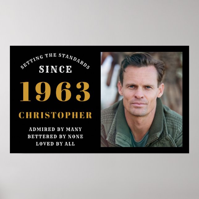 Poster 60º Nascer de aniversário de 1963 Adicionar nome F (Frente)