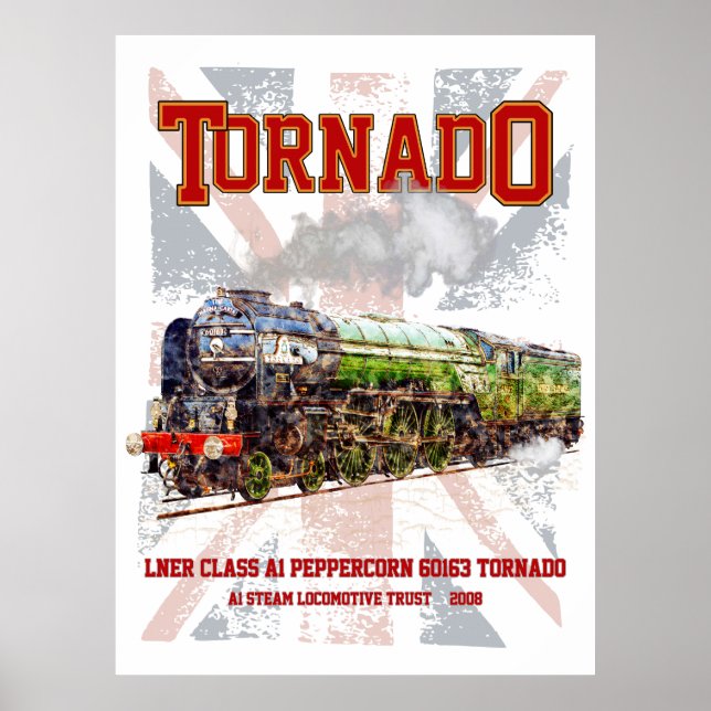 Poster 60163 Tornado Vintage Steam Train Locomotive  (Frente)