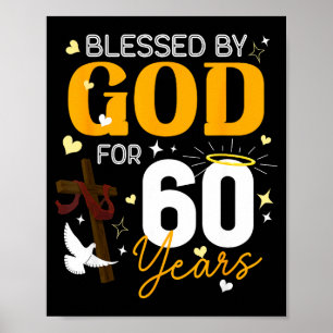 Poster 60 Aniversário Abençoado Por Deus Por 60 Anos De I