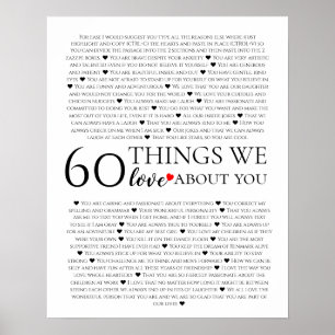 Poster 60 coisas que amamos em você, 70 80 de aniversár