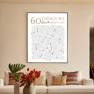 Poster 60 coisas que amamos em você, 70 80 de aniversár