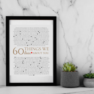 Poster 60 coisas que amamos em você, 70 80 de aniversár