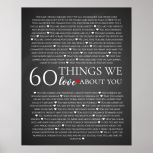Poster 60 coisas que amamos em você, 70 80 de aniversár