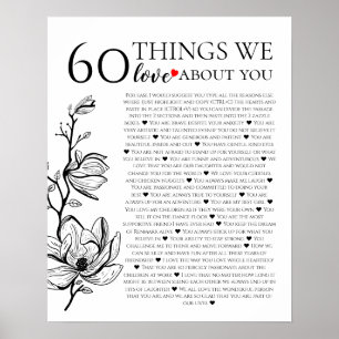 Poster 60 coisas que amamos sobre você, 70 80 de aniversá