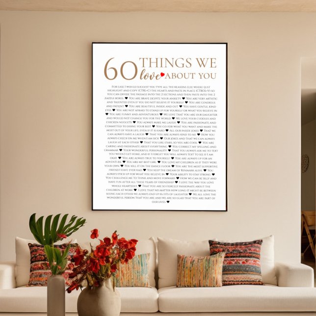Poster 60 coisas que amamos sobre você, 70 80 de aniversá (Criador carregado)