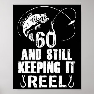 Poster 60.o aniversário e ainda a mantém a pesca do rolo