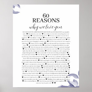 Poster 60 Razões pelas quais amamos seu presente