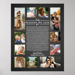 Poster 60 razões pelas quais amamos seu presente de anive