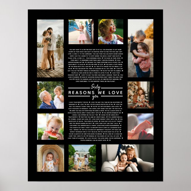 Poster 60 razões pelas quais amamos seu presente de anive (Frente)