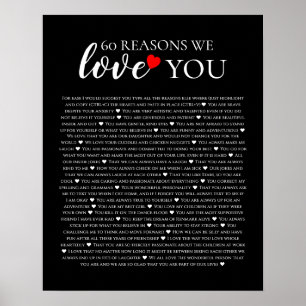 Poster 60 razões pelas quais te amamos 80 60 anos 40