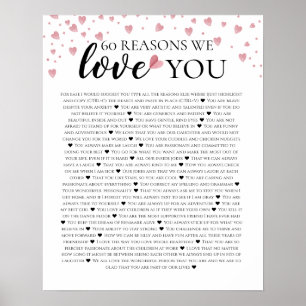 Poster 60 razões pelas quais te amamos 80 60 anos 40
