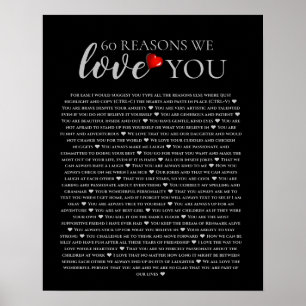 Poster 60 razões pelas quais te amamos 80 60 anos 40