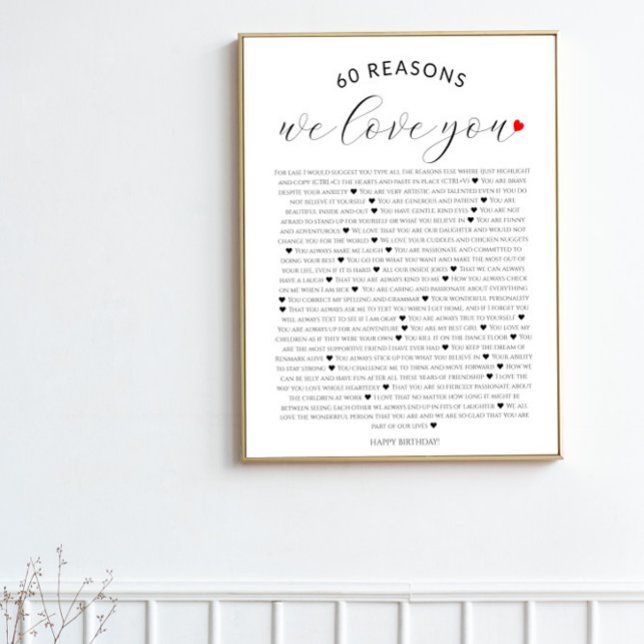 Poster 60 razões pelas quais te amamos 80 60 anos 40 (Criador carregado)