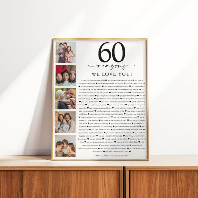 Pôster 60 Reasons We Love You Birthday or Anniversary (Criador carregado)