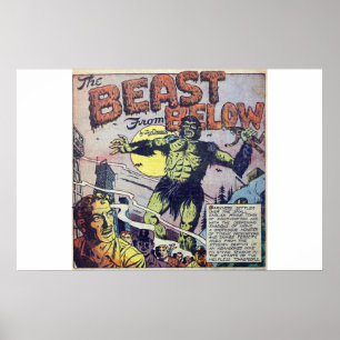 Poster 60s Golden age vintage horror comics, scary retro