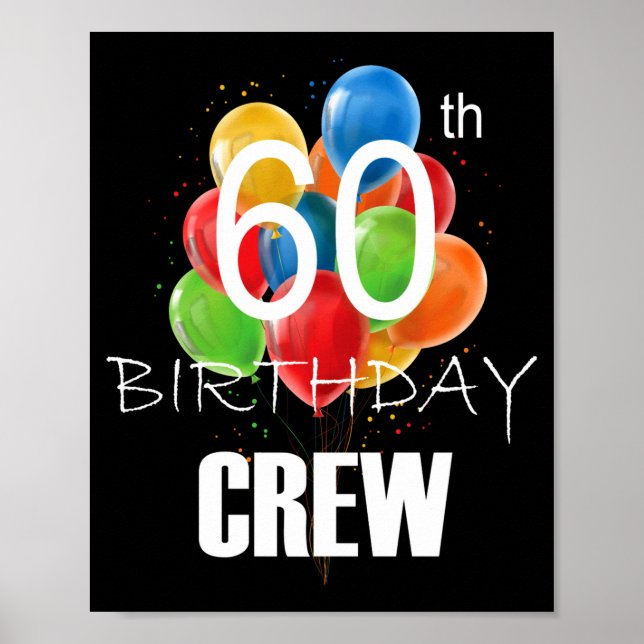 Poster 60th Birthday Crew 60 Party Crew Group Women  (Frente)