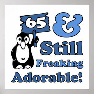 Poster 65.º aniversário bonito para as mulheres