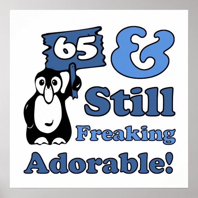 Poster 65.º aniversário bonito para as mulheres (Frente)