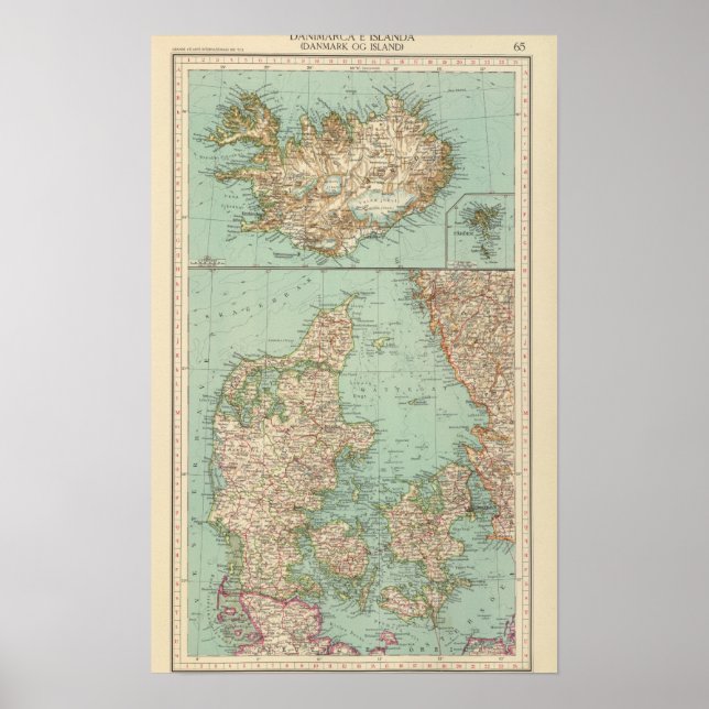 Poster 65 Dinamarca, Islândia (Frente)
