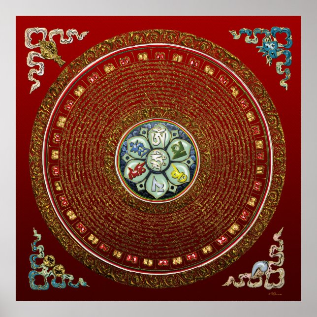 Poster [66] Round Tibetano "OM" Mantra Mandala (Frente)