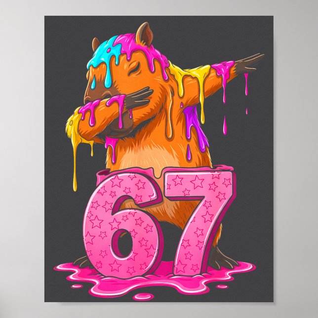 Poster 67 Animals Funny 67 Brainrot Youth Kids Capybara 6 (Frente)