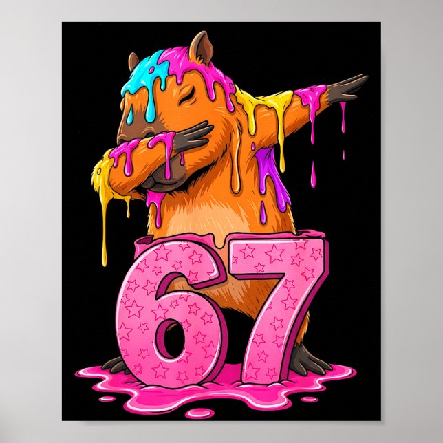 Poster 67 Animals Funny 67 Brainrot Youth Kids Capybara 6 (Frente)