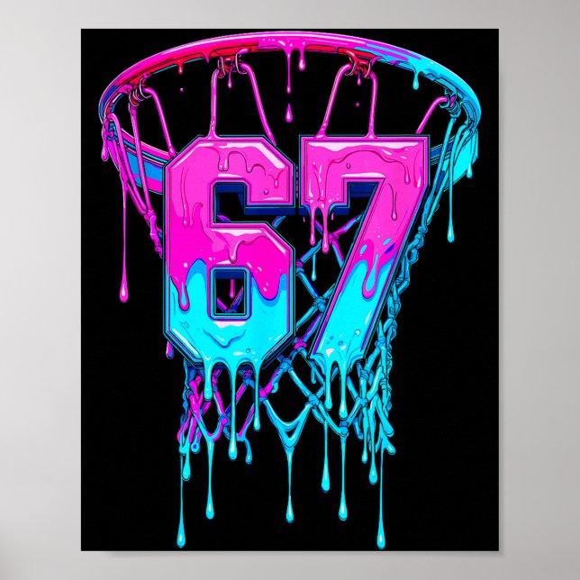 Poster 67 Basketball Drip Six Seven Funny  (Frente)