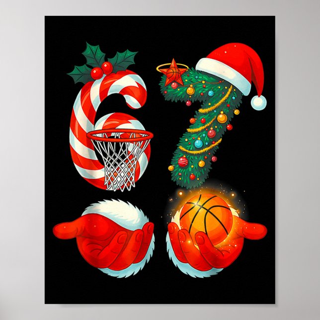 Poster 67 Basketball Santa Six Seven Meme Christmas Srt M (Frente)