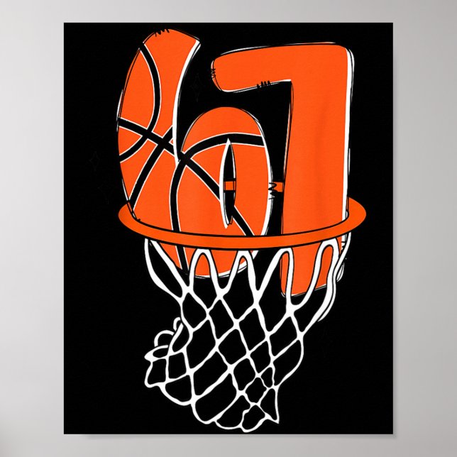 Poster 67 Basketball Six Seven 6 7 Meme Funny 67 Basketba (Frente)