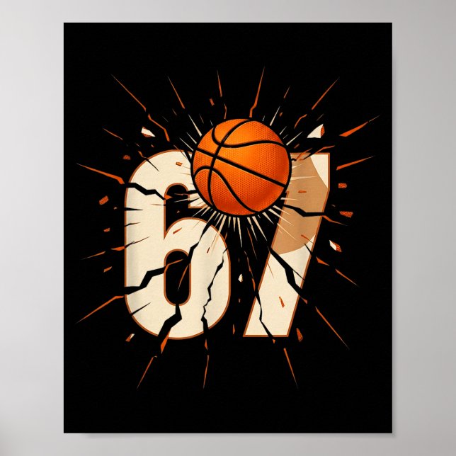 Poster 67 Brainrot Youth Basketball Drip - Funny Kids 67  (Frente)