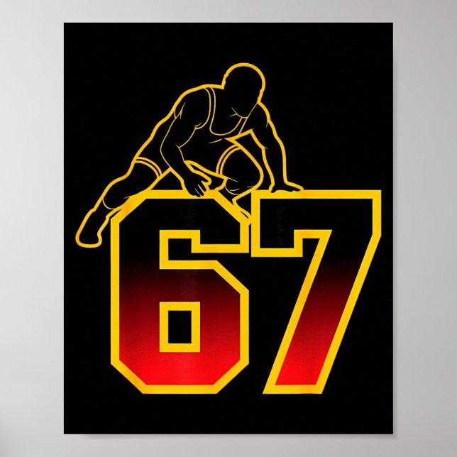 Poster 67 Brainrot Youth Wrestling Drip - Funny Kids 67  (Frente)