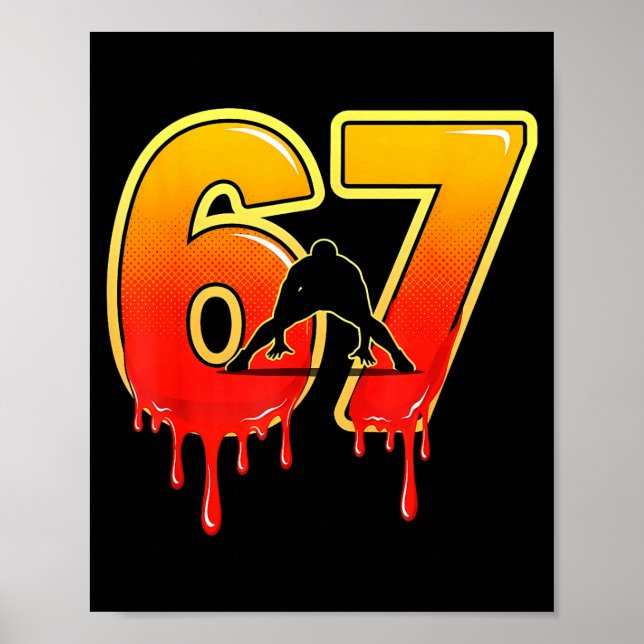 Poster 67 Brainrot Youth Wrestling Drip - Funny Kids 67  (Frente)