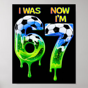 Poster 67 Camisa de Futebol Para Meninos Aniversário 67 ,