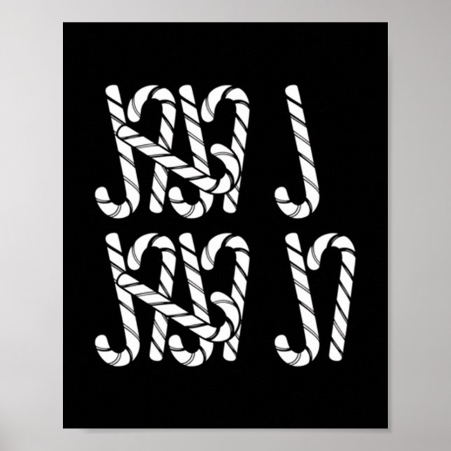 Poster 67 Candy Canes Tally Marks Xmas Long Sleeve  (Frente)