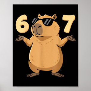 Poster 67 Capivara Meme 6 7 Estético Para Crianças Jovens