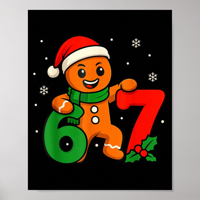 Poster 67 Christmas 6 7 Gingerbread 6-7 Meme Six Seven Bo (Frente)