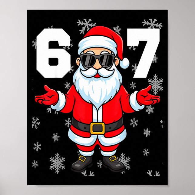 Poster 67 Christmas 6 7 Meme Pajamas 67 Bruh Slang  (Frente)
