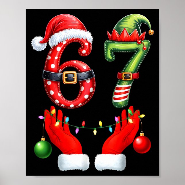Poster 67 Christmas 6 7 Meme Pajamas Holiday Gen Alpha Sl (Frente)