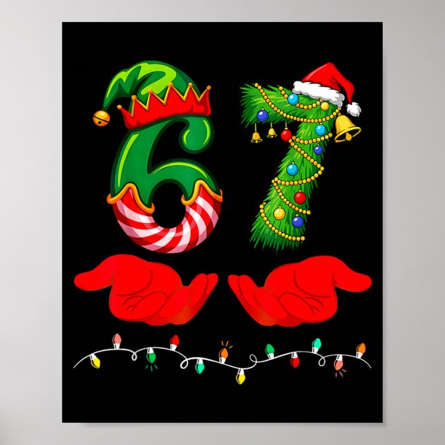 Poster 67 Christmas 6 7 Meme Pajamas Holiday Gen Alpha Sl (Frente)