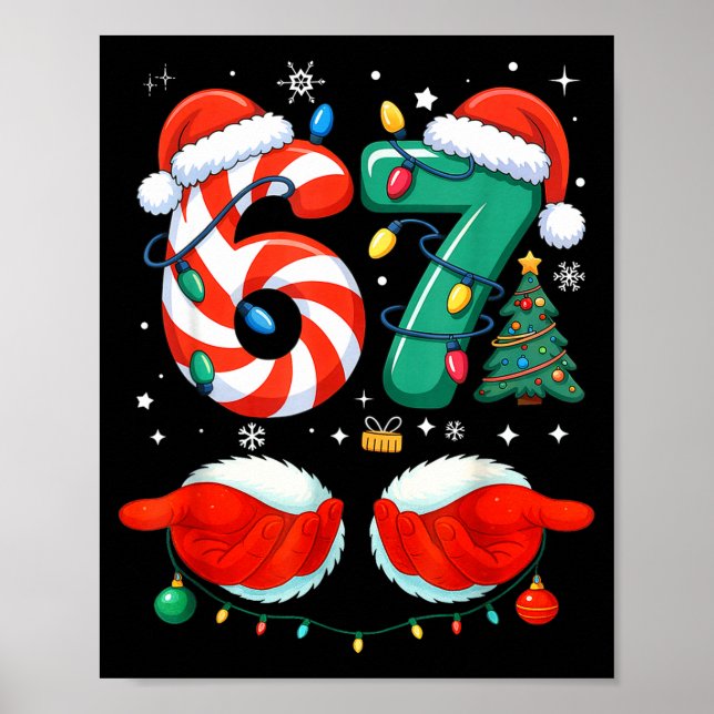 Poster 67 Christmas 6 7 Meme Pajamas Holiday Gen Alpha Sl (Frente)