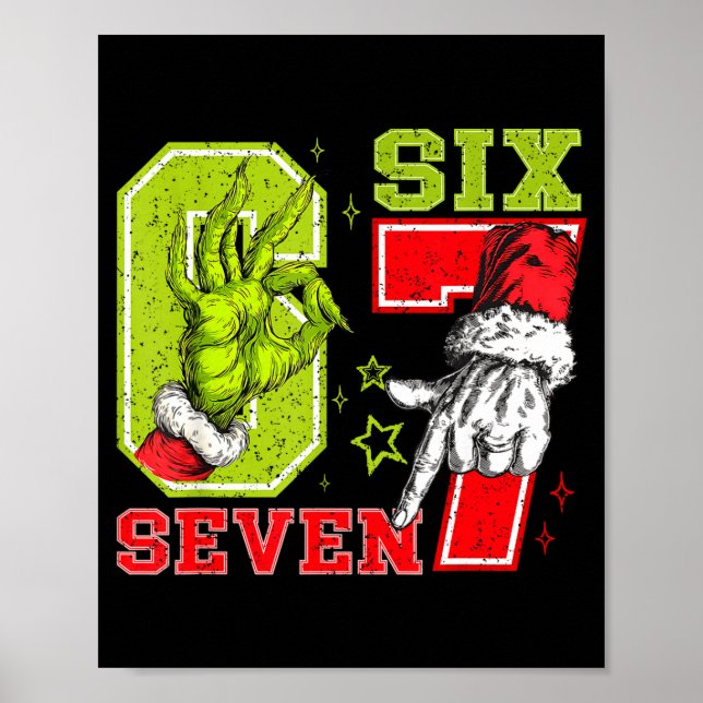 Poster 67 Christmas 6 7 Meme Pajamas Holiday Gen Alpha Sl (Frente)